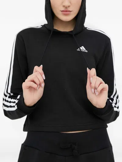 Adidas Originals Essentials 3-stripes Hoodie In Black