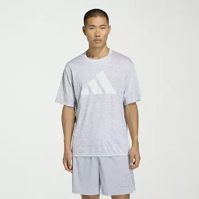 Adidas Originals Essentials Brandlove Mens Crew Neck Short Sleeve Active T-shirt In Gray