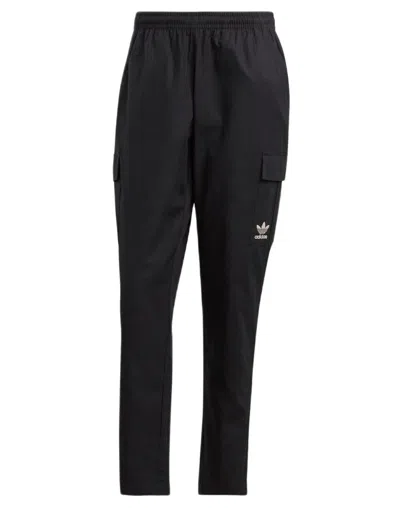 Adidas Originals Essentials Fleece Cargo Jogger Trousers In Black