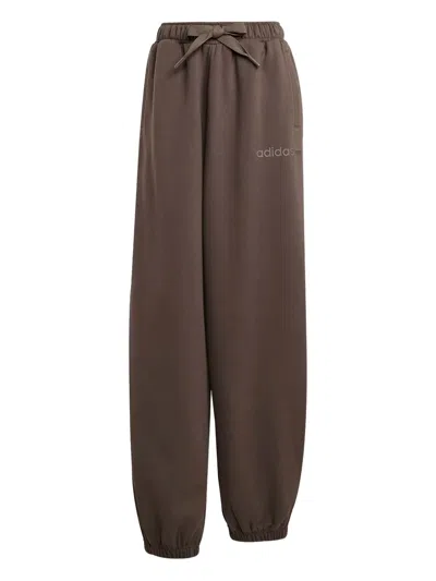 Adidas Originals Essentials Linear Drawstring-waist Track Trousers In Brown