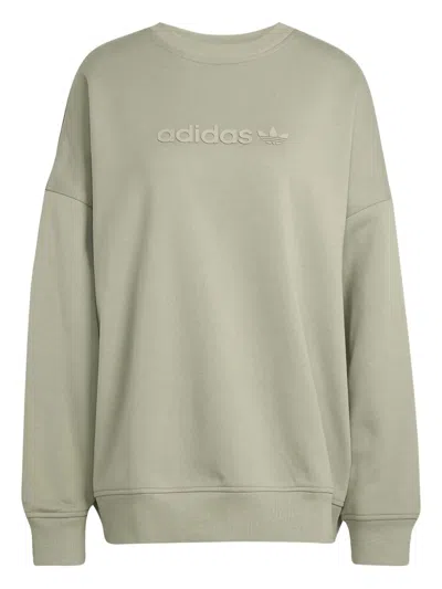 Adidas Originals Essentials Linear Logo-appliqué Sweatshirt In Nude