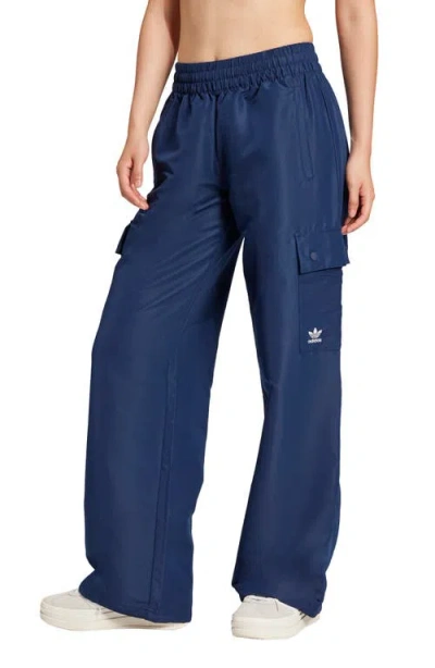 Adidas Originals Essentials Recycled Polyester Cargo Pants In Night Indigo