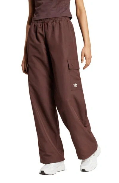 Adidas Originals Essentials Recycled Polyester Cargo Pants In Shadow Brown