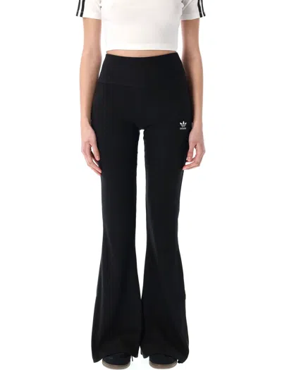 Adidas Originals Essentials Rib Flared Leggings In Black