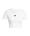 Adidas Originals Essentials Ribbed Cropped T-shirt In White