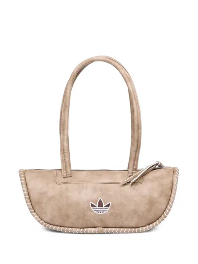 Adidas Originals Extended Bowling Trefoil-logo Tote Bag In Brown