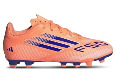 Pre-owned Adidas Originals F50 Club Fg/mg Coral Blaze Pack (kids) Sneakers In Beam Orange/lucid Blue/cloud White