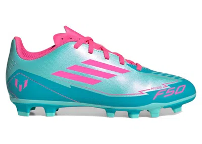 Pre-owned Adidas Originals F50 Club Fg/mg Messi Miami (kids) Sneakers In Flash Aqua/lucid Pink/lucid Cyan In Multi
