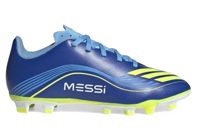 Pre-owned Adidas Originals F50 Club Fg/mg Messi Vis10n Pack (kids) Sneakers In Royal Blue/solar Yellow/semi Blue Burst