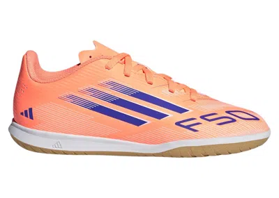 Pre-owned Adidas Originals F50 Club Indoor Coral Blaze Pack (kids) Sneakers In Beam Orange/lucid Blue/cloud White