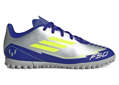 Pre-owned Adidas Originals F50 Club Tf Messi Player Pack 1 (kids) Sneakers In Silver Metallic/solar Yellow/lucid Blue In Multi