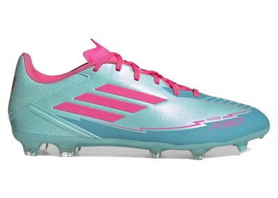 Pre-owned Adidas Originals F50 Elite Fg Messi Miami (kids) Sneakers In Flash Aqua/lucid Pink/lucid Cyan