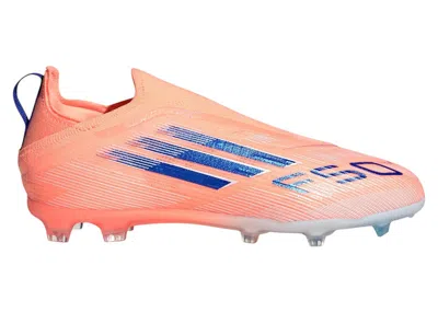 Pre-owned Adidas Originals F50 Elite Laceless Fg Coral Blaze Pack (kids) Sneakers In Beam Orange/lucid Blue/cloud White