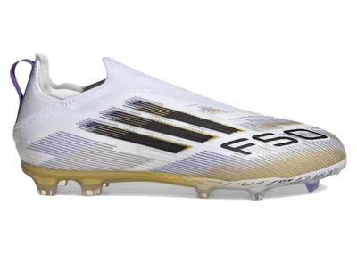 Pre-owned Adidas Originals F50 Elite Laceless Fg Road To Glory Pack (kids) Sneakers In Cloud White/core Black/gold Metallic In Multi