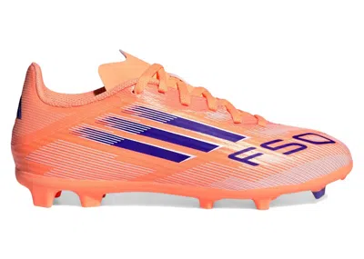 Pre-owned Adidas Originals F50 League Fg/mg Coral Blaze Pack (kids) Sneakers In Beam Orange/lucid Blue/cloud White