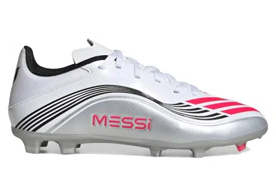 Pre-owned Adidas Originals F50 League Fg/mg Messi Prestig10 Pack (kids) Sneakers In Cloud White/lucid Red/silver Metallic