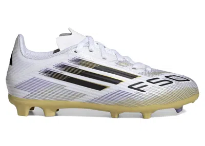 Pre-owned Adidas Originals F50 League Fg/mg Road To Glory Pack (kids) Sneakers In Cloud White/core Black/gold Metallic In Multi