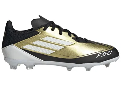 Pre-owned Adidas Originals F50 League Firm/ground Messi Sneakers In Gold Metallic/cloud White/core Black In Multi