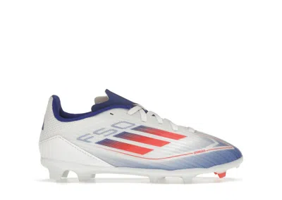 Pre-owned Adidas Originals F50 League Ground Sneakers In Cloud White/solar Red/lucid Blue In Multi