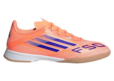 Pre-owned Adidas Originals F50 League Indoor Coral Blaze Pack (kids) Sneakers In Beam Orange/lucid Blue/cloud White