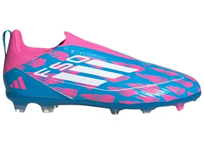 Pre-owned Adidas Originals F50 League Laceless Ground Sneakers In Solar Blue/cloud White/solar Pink In Multi