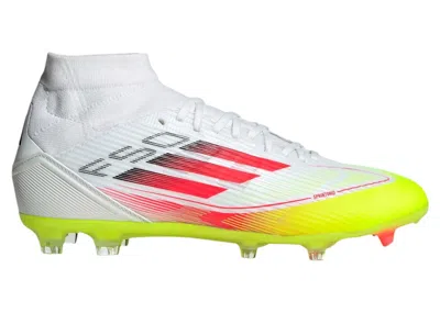Pre-owned Adidas Originals F50 League Midcut Fg/mg (women's) Sneakers In Cloud White/lucid Red/solar Yellow