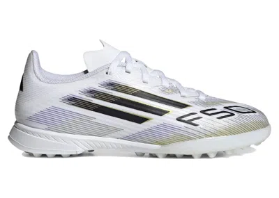 Pre-owned Adidas Originals F50 League Tf Road To Glory Pack (kids) Sneakers In Cloud White/core Black/gold Metallic