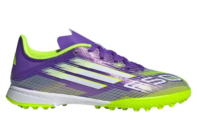 Pre-owned Adidas Originals F50 League Tf Sneakers In Purple Rush/cloud White/lucid Lemon In Multi