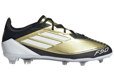 Pre-owned Adidas Originals F50 Pro Fg Messi Sneakers In Gold Metallic/cloud White/core Black