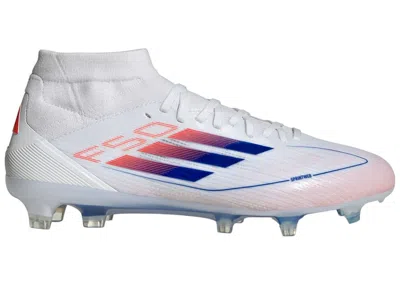Pre-owned Adidas Originals F50 Pro Midcut Fg (women's) Sneakers In Cloud White/lucid Blue/solar Red
