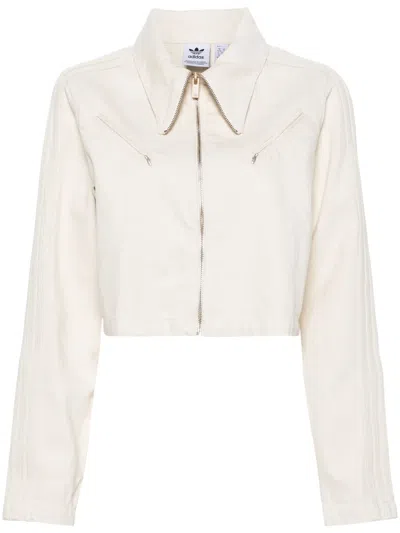 Adidas Originals Fashion Montreal Cropped Denim Jacket In Neutrals