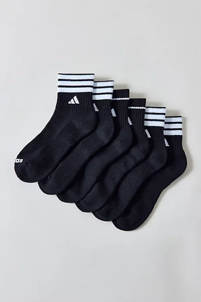 Adidas Originals Fashion Quarter Crew Sock 3-pack In Black, Women's At Urban Outfitters
