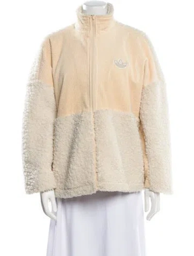 Pre-owned Adidas Originals Faux Fur Jacket In Neutral