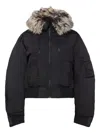 Adidas Originals Faux Fur-trimmed Bomber Jacket In Black