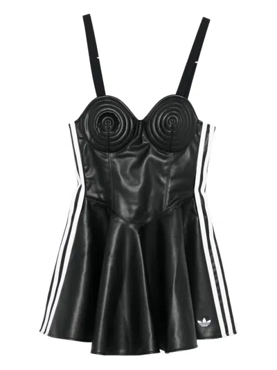 Adidas Originals Faux-leather Dress In Black