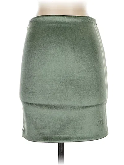 Pre-owned Adidas Originals Faux Leather Skirt In Green