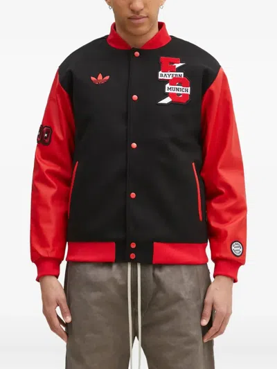 Adidas Originals Fc Bayern Munich Varsity Jacket In Red