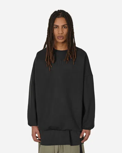 Adidas Originals Fear Of God Athletics Suede Fleece Crewneck Sweatshirt In Black