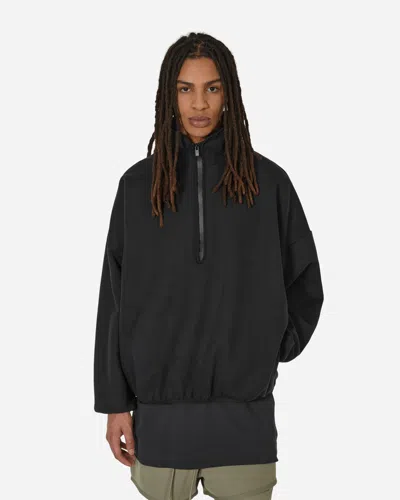 Adidas Originals Fear Of God Athletics Suede Fleece Half-zip Sweatshirt In Black