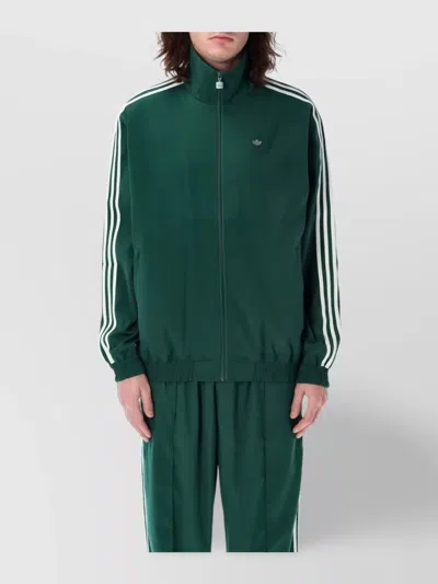 Adidas Originals Fire Tt Stand-up Collar Jacket In Green