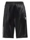 Adidas Originals Firebird 3-stripes Satin Shorts In Black