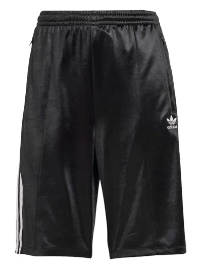 Adidas Originals Firebird 3-stripes Satin Shorts In Black