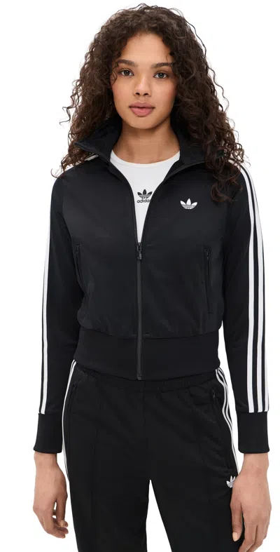 Adidas Originals Black Firebird Jacket With Crochet Detail In Multi