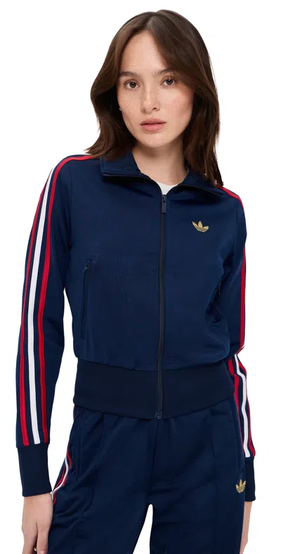 Adidas Originals Firebird Classic Track Top Night Indigo/better Scarlet In Blue