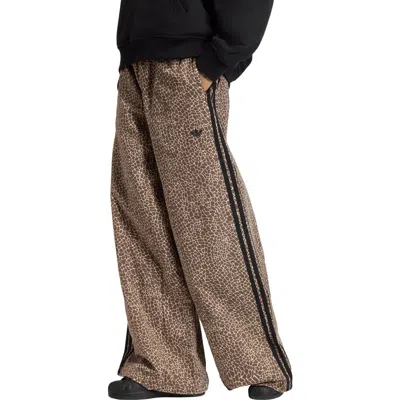 Adidas Originals Firebird Cotton Twill Oversize Track Pants In Brown