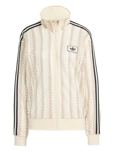 Adidas Originals Firebird Crochet-detail Bomber Jacket In Multi