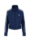 Adidas Originals Firebird Adicolor Three-stripe Logo Sweatshirt In Blue