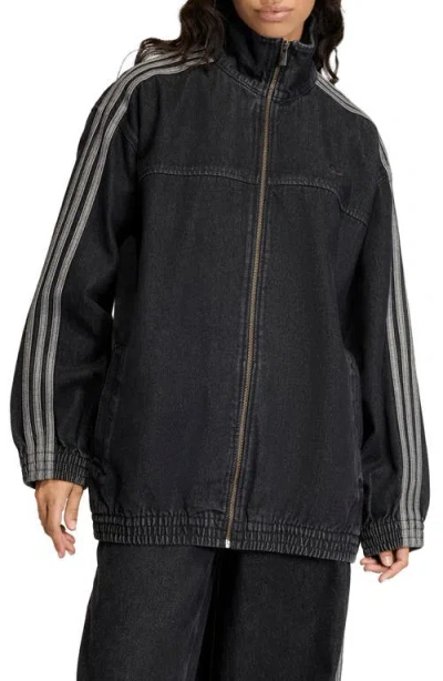 Adidas Originals Firebird Denim Track Jacket In Black