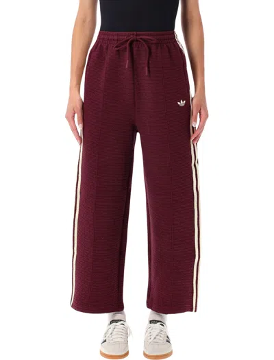 Adidas Originals Firebird Jacquard Crop Track Pants For Women In Burgundy