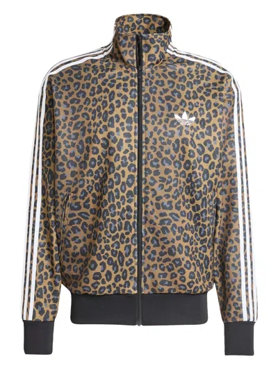 Adidas Originals Firebird Leopard-print Sweatshirt In Brown